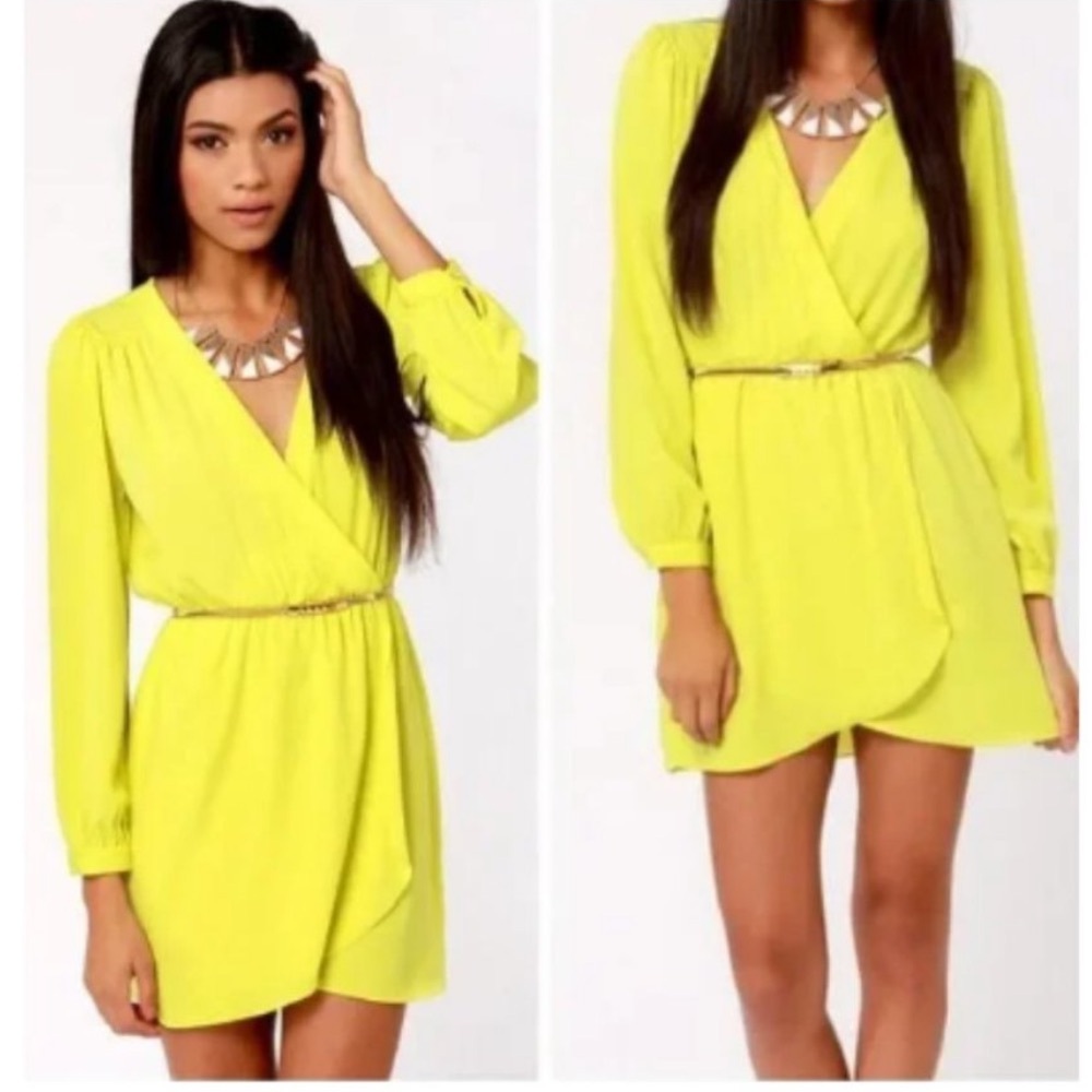 Lulus honey punch long sleeve mini dress